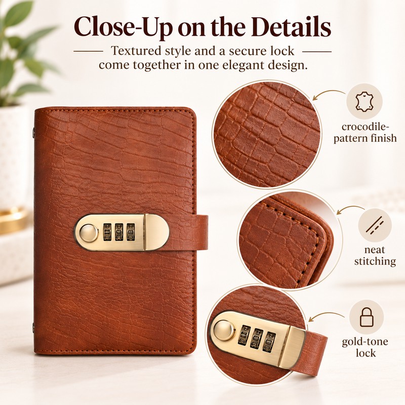 Combination Lock Cash Organizer for Budgeting – 100-Page Capacity with