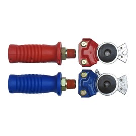 Road King Truck Parts Coiled Air Set Line Assembly and Accessory Kit, 15' Length; 1 X 12 & 1 X 40 Leads, Pair of Aluminum Gladhands, Pair of Poly Gladhand Grips