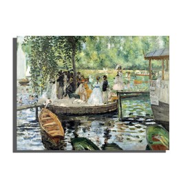 OKRA La Grenouillere By Pierre Auguste Renoir Canvas Wall Art - Classic Riverside Landscape Oil Painting - Famous Impressionist Paintings - Home Decor for Bedroom Living Room Kitchen - Unframed