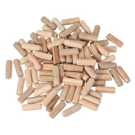 PATIKIL Wooden Dowel Pins 3/8" x 1-3/16" (10mm x 30mm) Straight Dowel Rods Wood Fluted Dowels Rods for Crafts Furniture DIY Hardwood Count 120