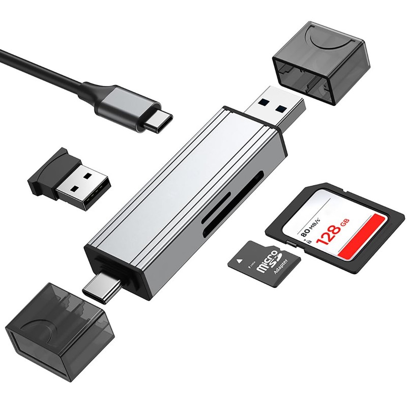 4 en 2 Lector de Tarjetas USB C y USB