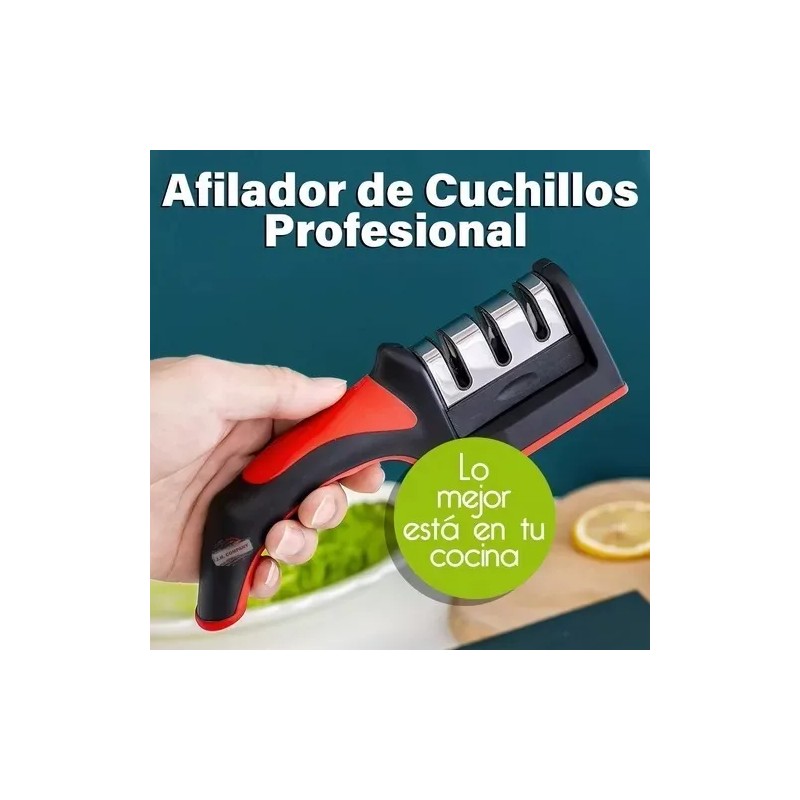 Molin Afilador De Cuchillos Cocina Ergonómico 3 Etapas Manual 4068