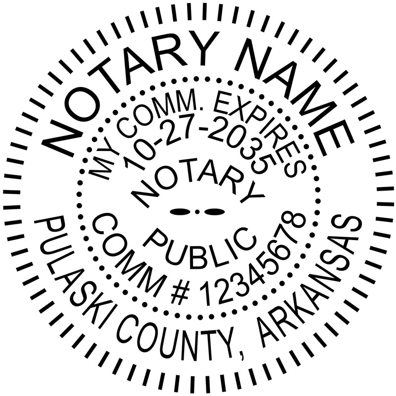 Arkansas Notary Stamp | Hubco Red 9342 Round Pocket Stamp