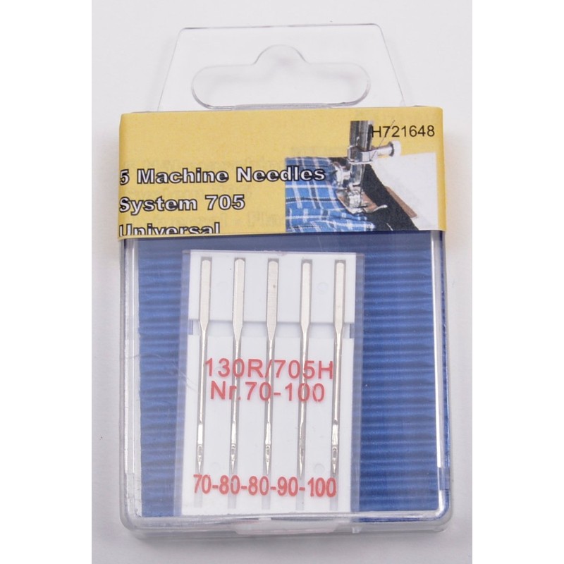 TSL 5 Universal Machine Needles, Metal, Silver, 4 x 0.1