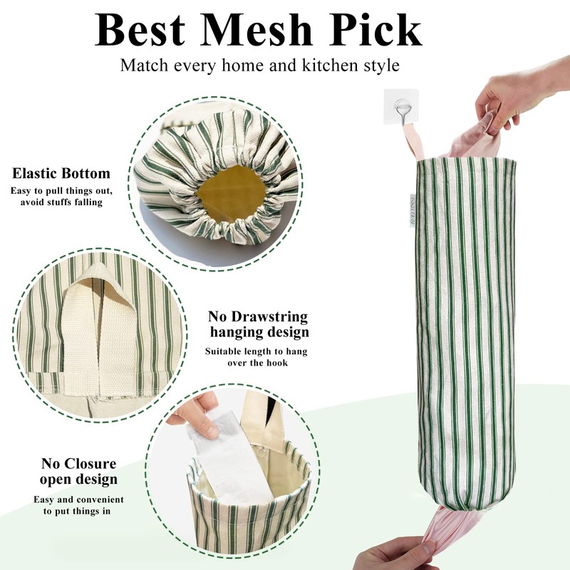 TOGETRUE Plastic Bag Holder, Wall Mount Grocery Bag Holder, Reusable