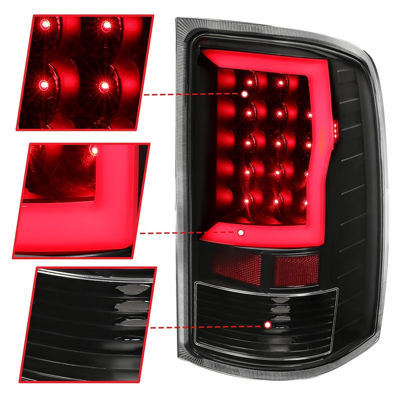 HECASA Tail Lights Assembly Compatible with 2007-2014 GMC Sierra 1500