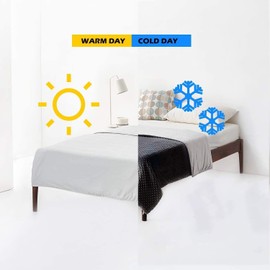 YnM Cooling Rayon & Cozy Velvet Dual-Sided Cover for Weighted Blanket (60''x80'') - Light Grey