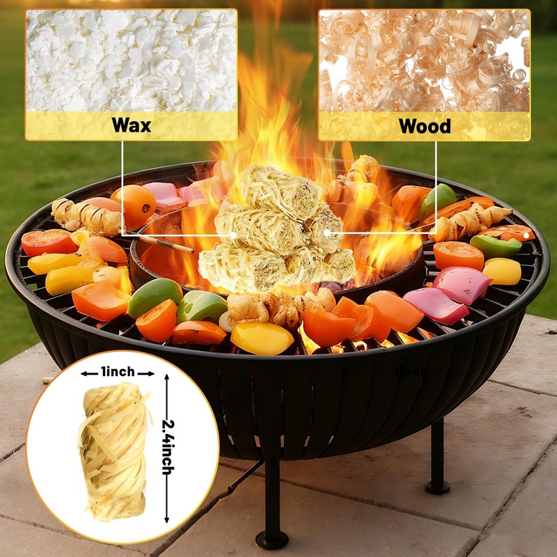 150 pcs Fire Starter, Natural Fire Starters for Grill Campfires