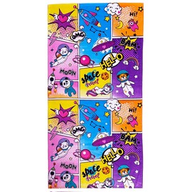 YIFONTIN Animal Astronaut Cartoon Beach Towel – 51.0"x25.5" Soft Absorbent Cotton Blanket with UFO, Rockets & Fun Text for Kids, Teens, Pool, Bath, Swimming.