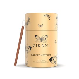 ZIKANI Espresso Stick White Tip Fancy Matches 4" Match Refill and Striker 100 Long Matches Short Matches Wooden Matches Bulk Decorative Matchsticks for Cloche Jar Box Fireplace - Striker Pad Included