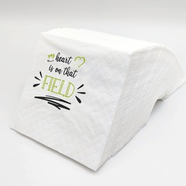 SharkBliss Funny Softball Quotes Cocktail Napkins, 100 Pack Heart Is On That Field Softball Saying Disposable Beverage Paper Cocktail Napkins For Party Table Decor 2-Ply, 5x5" (Heart Is On That Field)