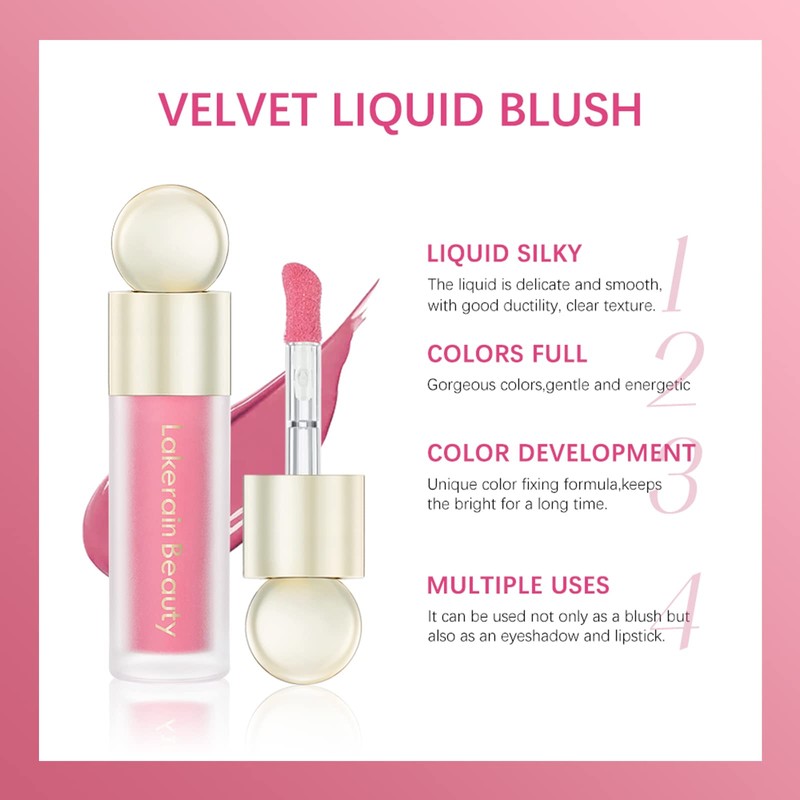 Erinde Soft Pinch Dewy Liquid Cream Blush, Soft Velvet Silk