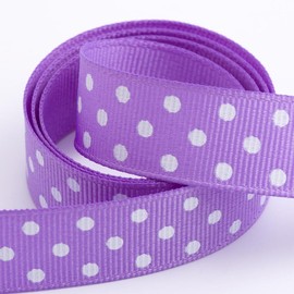 Polka Dot Grosgrain Ribbon 25mm x 10 Metres - Lilac