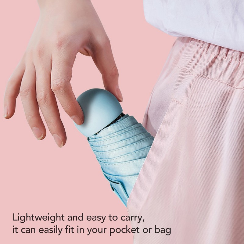 Sun Umbrella Mini Compact Sky Blue Foldable Umbrella for Sunny
