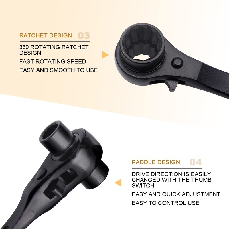 SEIWEI 3-in-1 Scaffolding Ratchet Wrench CV Steel Scaffolding Ratchet Lever,