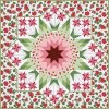 Benartex - Bettys Geraniums - Leafy Garden - White/Leaf, Fabric