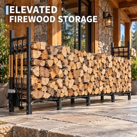 Heavy Duty Firewood Rack for Indoor & Outdoor Log Storage – Steel Holder with Carry Bag for Fireplace & Patio