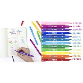 Tombow Double Fibre-Tone Pens Rainbow, Light Blue, Pack of 1