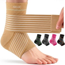 Adjustable Ankle Support for Ligament Damage | Ankle Brace with Adjustable Strap for Compression | Achilles Tendonitis & Plantar Fasciitis Support | Ankle Support for Women & Men, Sprain & Pain Relief