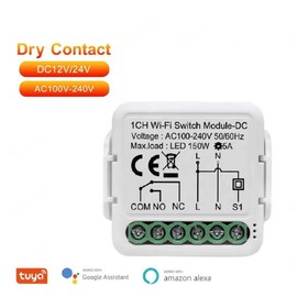 ururtm 1 Channel DC 12V 24V AC 100/240V Tuya Smart Life app Dry Contact ZIGBEE Smart Relay Switch Module,Work with Alexa Google Home