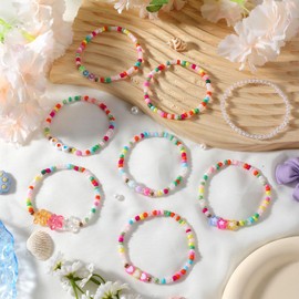 Daughter Valentines Gifts from Mom,Granddaughter Gifts from Grandma,Beaded Friendship Bracelets - Cute Stackable Elastic - Birthday,Basket Suffers - Easter Gift Sister Bff,Princess Party Favors Prize