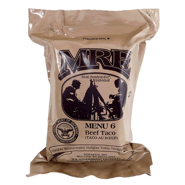 Western Frontier MRE (Meals Ready-to-Eat) Select Your Meal, Genuine US Military Surplus Meals (Beef Taco (28))