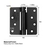 Haidms 3 Pack Spring Hinge 4 Inch Matte Black Self