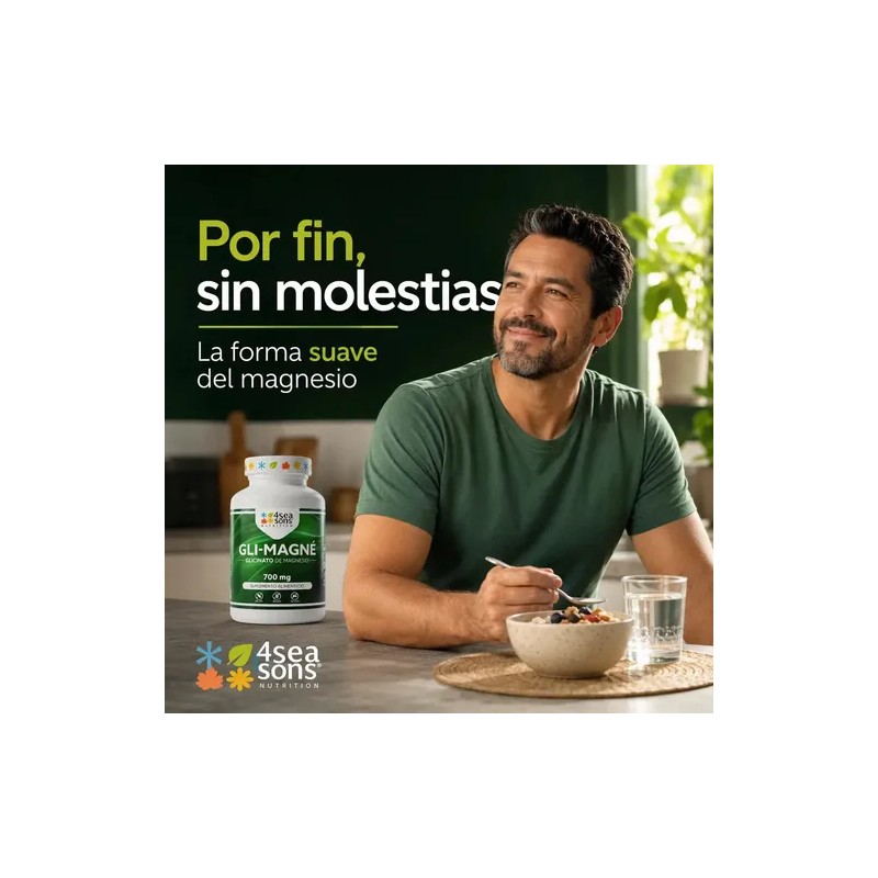 Gli Magné Glicinato Magnesio 700 Vitamina Suplemento Alimenticio Fórmula Avanzada