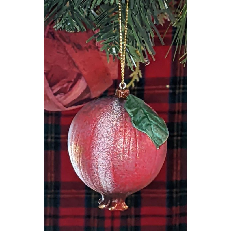 Silver Tree Painted Resin POMEGRANATE Christmas Ornament, by Silver Tree