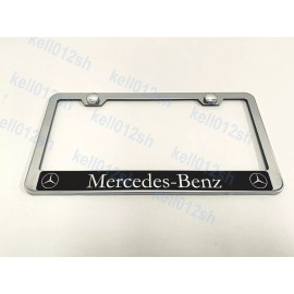 Kell012shop 1pc [MERCEDES Reserved Style] STAINLESS STEEL CHROME License Plate Frame