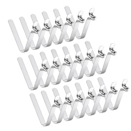 PATIKIL 6.5 x 5mm Kayak Paddle Snaps, 20 Pack Tent Pole Clips Steel V Shaped Single Pin Push Button Spring Clips Lock Tube Pole Clips for Camping Awning, Silver Tone, 33mm Long