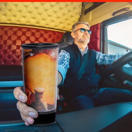 Spit Bud Preamble The Ultimate Spittoon for Chew - Portable Dip & Snuff Cup with Lid, Pop Tab, Spill-Proof Funnel, Can Cutter & Holder - Fit in Cup Holders - Holds 8oz - Made in USA