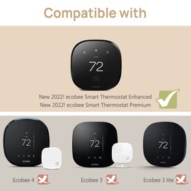 CaseBot Matte Black Wall Plate for 2022 Ecobee Smart Thermostat Premium Enhanced