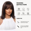 OUFEI Dark Brown Wigs for Women with Fringe Short Straight