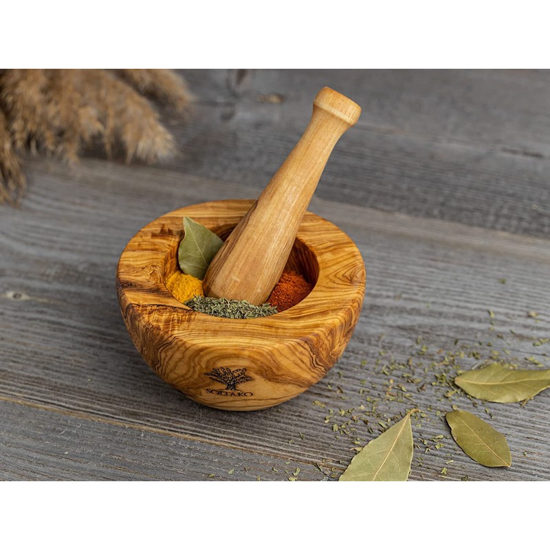 Olive Wood Mortar & Pestle Set "The Iconic Mortar"