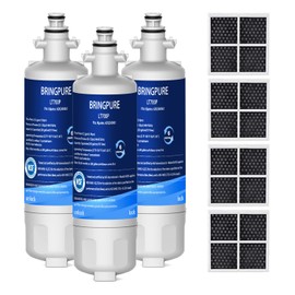 BRINGPURE LGLT700P Refrigerator Water Filter with Air Filter LT120F Replacement for LG LT700P, Kenmore 469690,Elite 9690,ADQ36006101-S,ADQ36006102,RWF1200A,LFX31945ST,LFX31925ST,LFX30766S,WSL-3, 3PACK