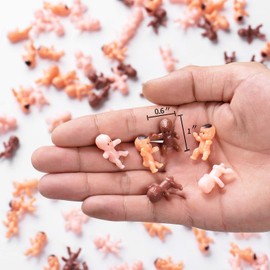 180 Pieces Mini Plastic Babies 1 Inch Baby Doll for Baby Shower Party Favors, Ice Cube Game, Party Decorations, Baby Bathing and Crafting