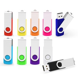 USB Stick 8GB Pack of 10, MAKACTUA USB Flash Drive 2.0 Memory Stick 8GB USB Sticks Swivel Flash Drive Memory Stick