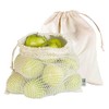 Organic Cotton Fruit and Vegetable Bags - Pack of 2,