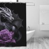 WUWOLI Silver Dragon Rose Shower Curtain, 72 x 72 Inch