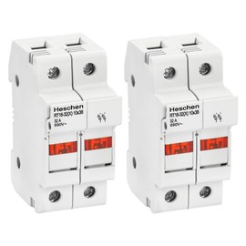 Heschen Fuse Holder RT18-32(X) 32A AC690V 2-Pin DIN Rail Mount for RT18 RO15 Fuse 10 x 38mm CE UL Compliant (2)