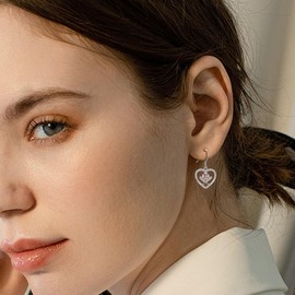 CUPENDA Baseball Earrings 925 Sterling Silver Heart Sports Dangle Earrings Jewellery for Women Baseball Lover