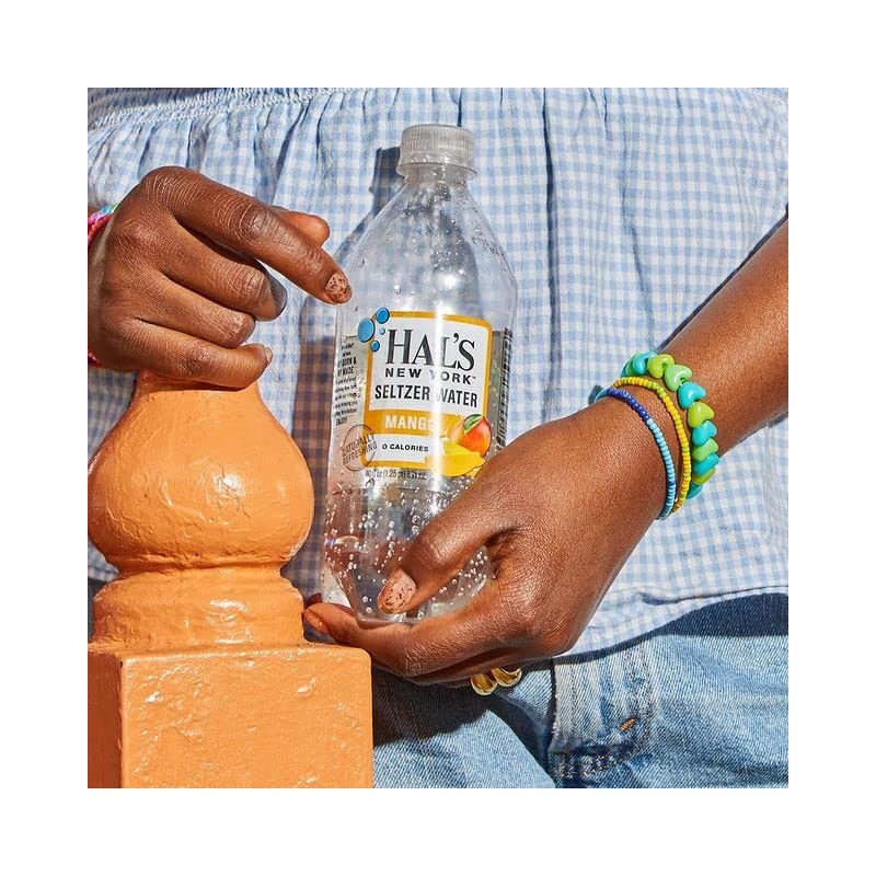 Hal's New York Seltzer Carbonated Mango Flavored Sparkling Water, Zero