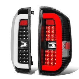 Auto Dynasty Tail Lights Compatible with 2014-2018 Tundra 3D LED Bar Rear Brake Lamps Driver and Passenger Side, Black Housing Clear Lens