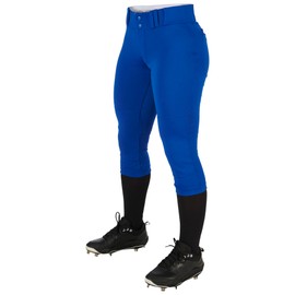 CHAMPRO Women's Tournament Traditional Low-Rise Polyester Softball Pant, Medium, Royal