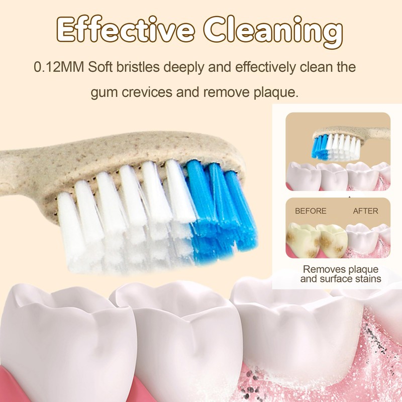 4 in 1 Pre-Pasted Toothbrushes with Tongue Scraper & Toothpick，26