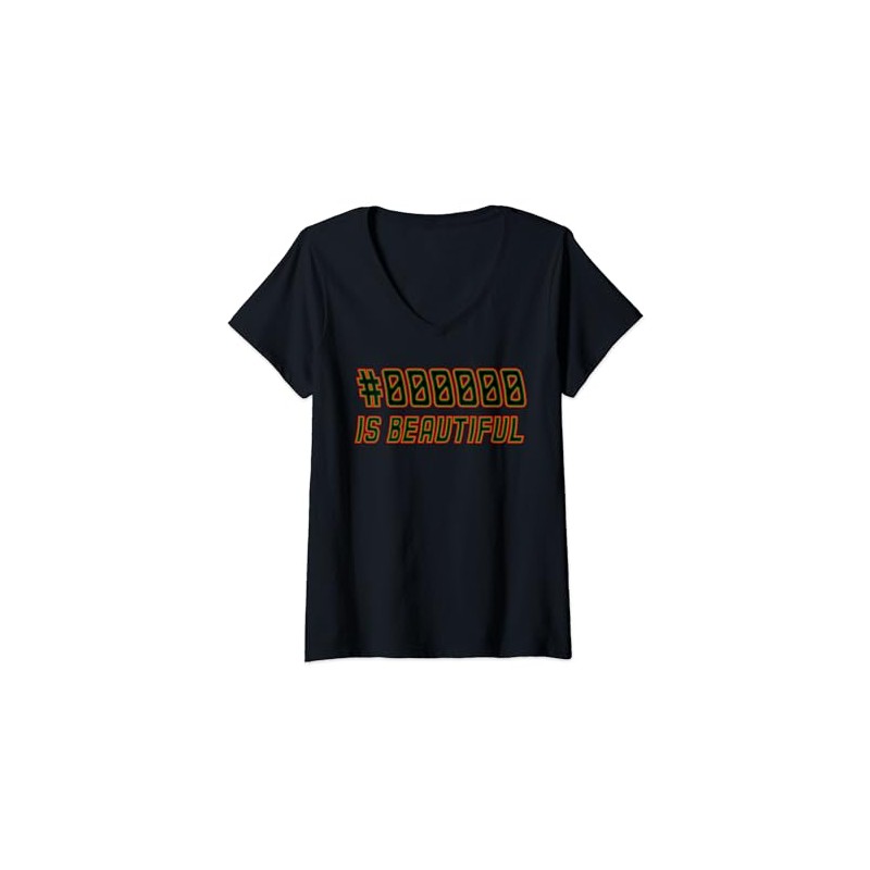 Black #000000 is beautiful Coder Graphic Designer V-Neck T-Shirt