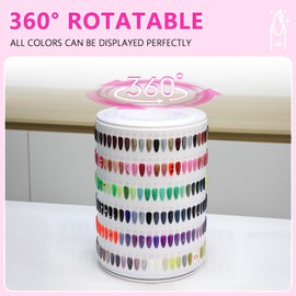 Gel Nail Color Display Wheel Rotatable 300 Colors Nail Sample Display Nail Color Show Tower Nail Polish Organizer with Marked Numbers, Detachable and Assemblable (CS300)