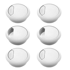6 Pcs 2 Inch Plastic Desk Cord Cable Hole Cover Grommet Computer Cable Hole Cover Plug Cap White