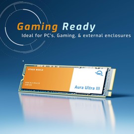OWC 1TB Aura Ultra III NVMe M.2 2280 PCIe 3.0 Gen 3 Internal SSD, up to 3400MB/s, Compatible with UGREEN NASync DXP2800 and DXP4800